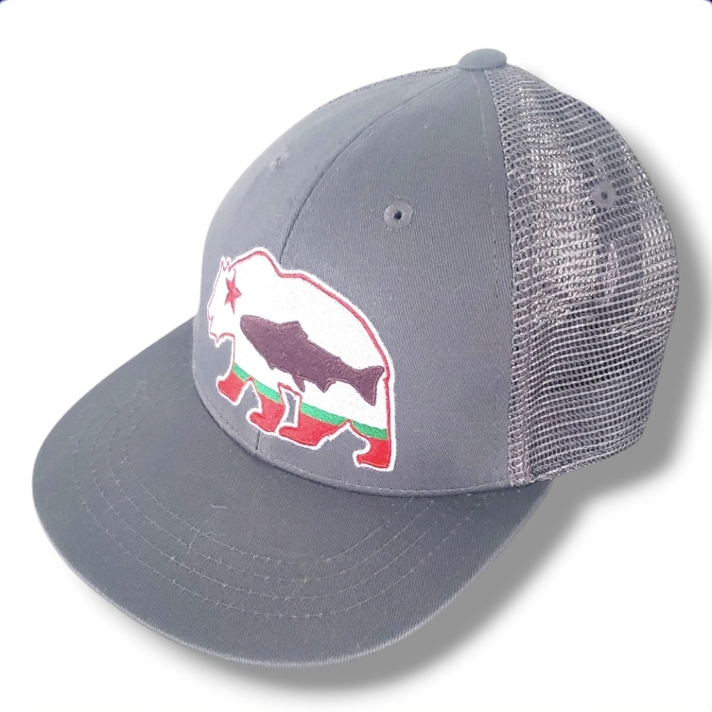 Rep Your Water Fishing State Flag White Gray Strapback Hat Water California